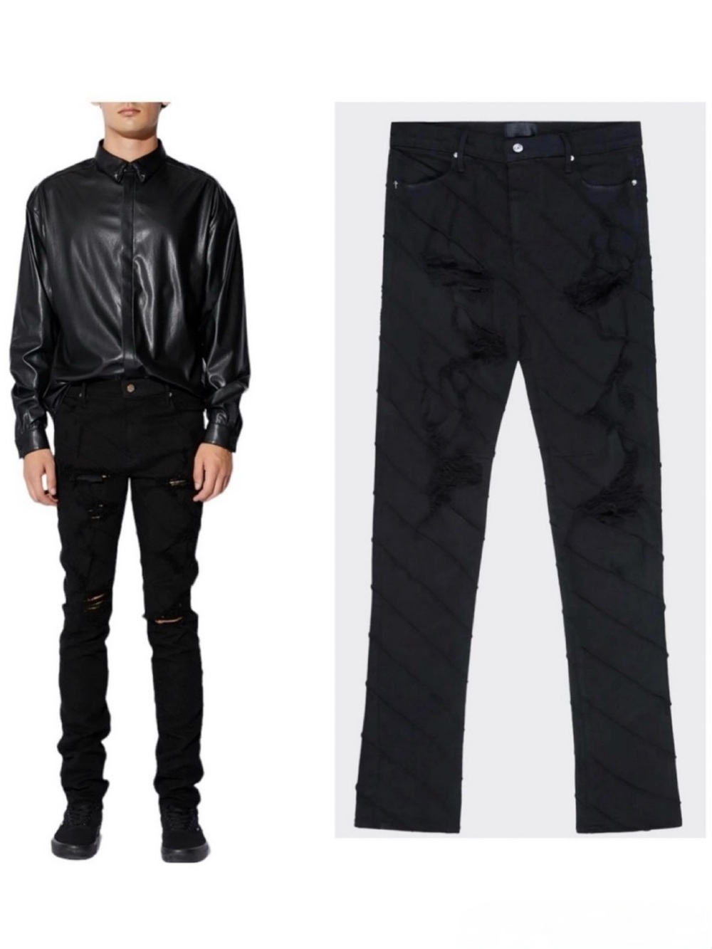 RtA Denis Jean Ripped Black Size 30